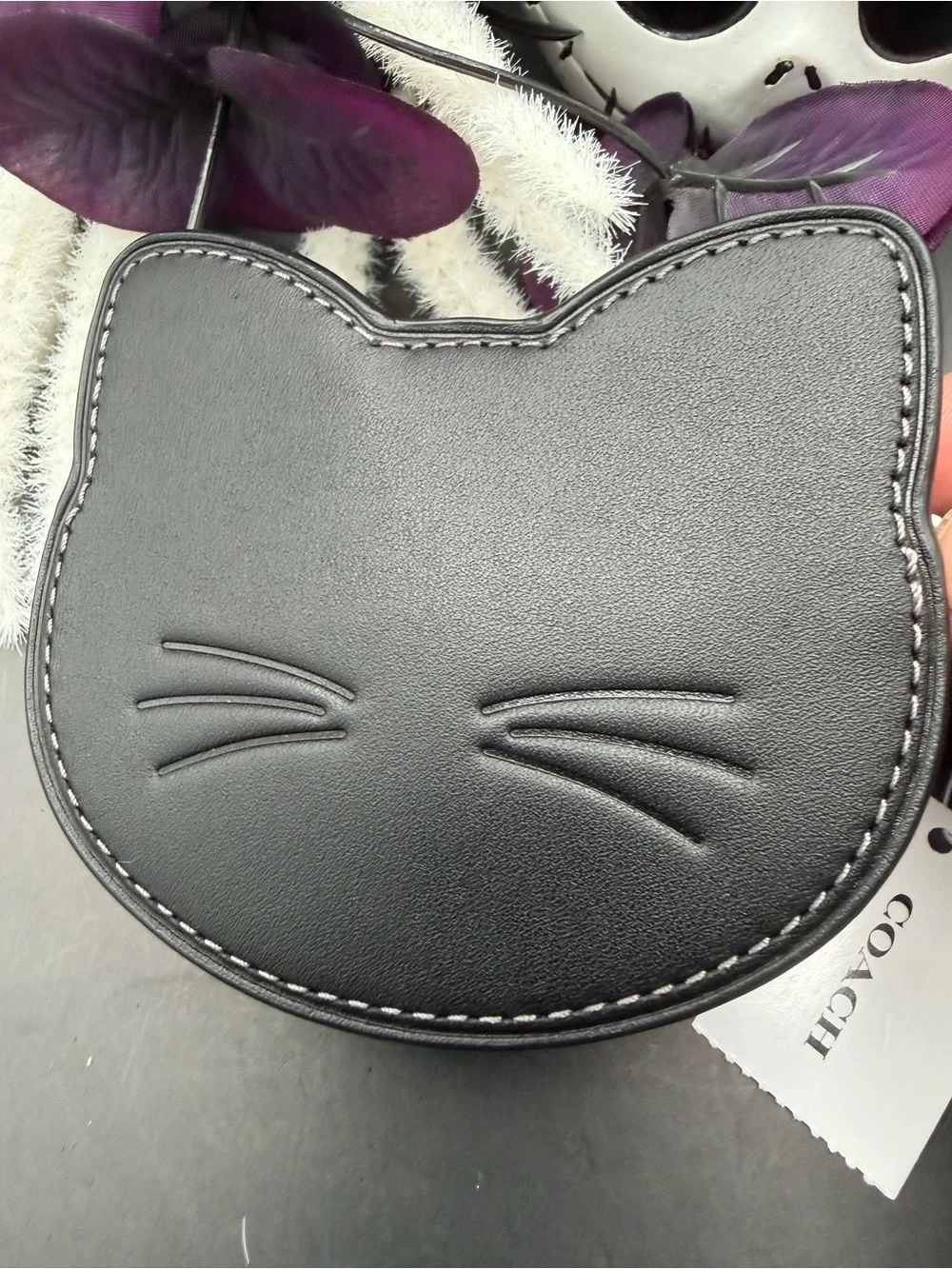 Coach Black Cat-Shaped Coin Purse - Women Accessories